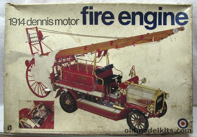 Entex 1/16 1914 Dennis Fire Engine, 8473 plastic model kit